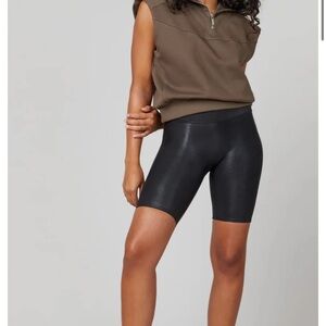 Assets By Spanx Glossy Black Bike Shorts